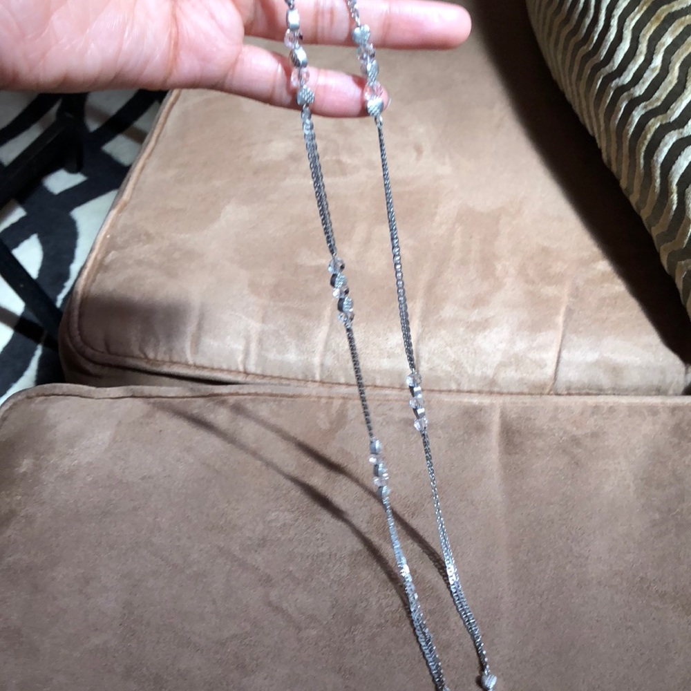 Jessica Simpson Clear bead and Heart Necklace